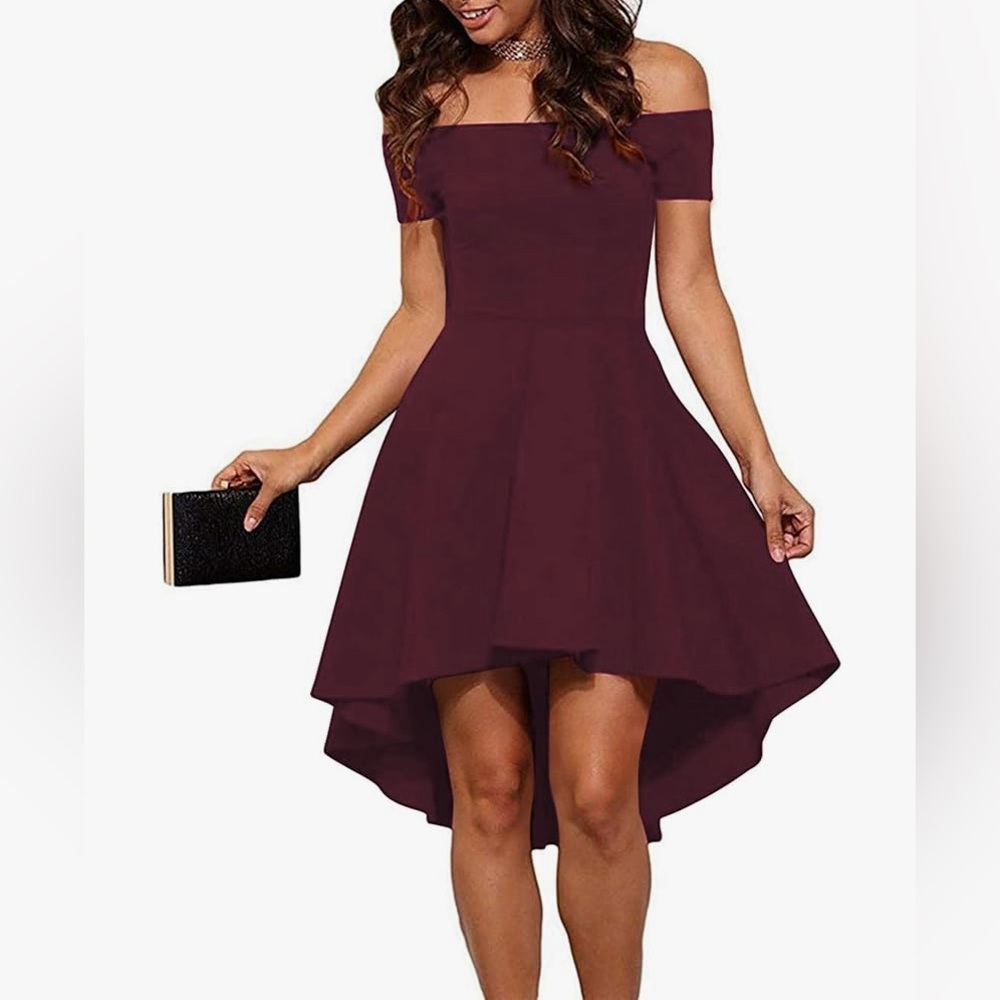 🍓$5 Pick!🍓 Sarin Matthews Off The Shoulder High Low Cocktail Dress